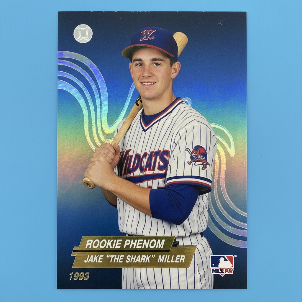 1990s glossy rookie card &mdash; baseball card &mdash; generated image
