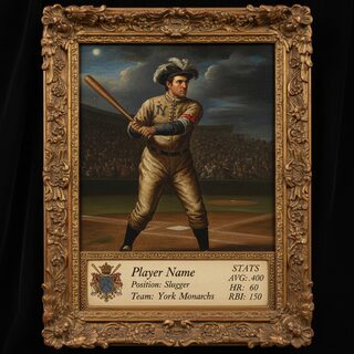 Renaissance oil painting &mdash; baseball card