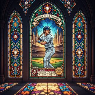 stained glass &mdash; baseball card