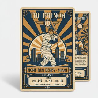 Art Deco travel poster &mdash; baseball card