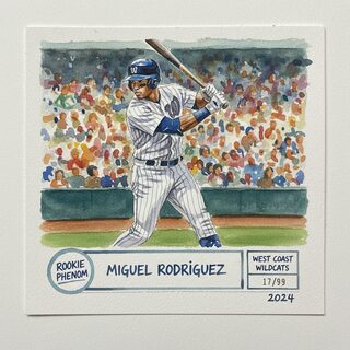watercolor sketchbook &mdash; baseball card