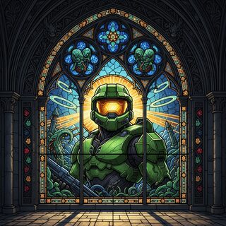 stained glass &mdash; Master Chief (Halo)