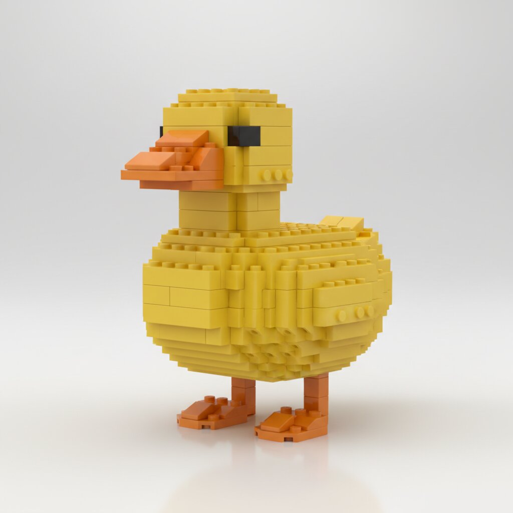 LEGO minifigure &mdash; a duck &mdash; generated image