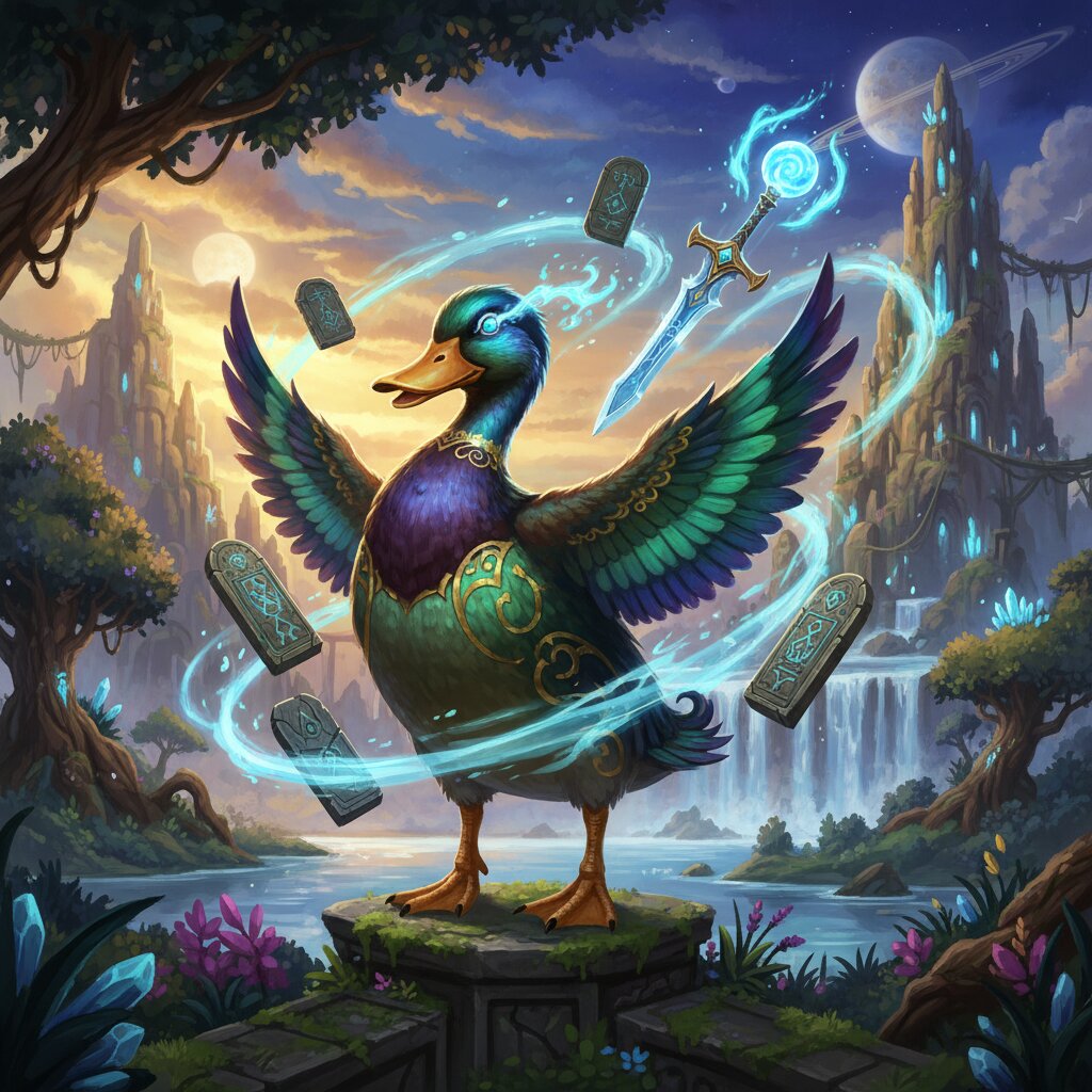 World of Warcraft × FFXI &mdash; A Duck, Reportedly Telekinetic &mdash; generated image