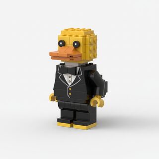 LEGO minifigure &mdash; a duck wearing a tuxedo
