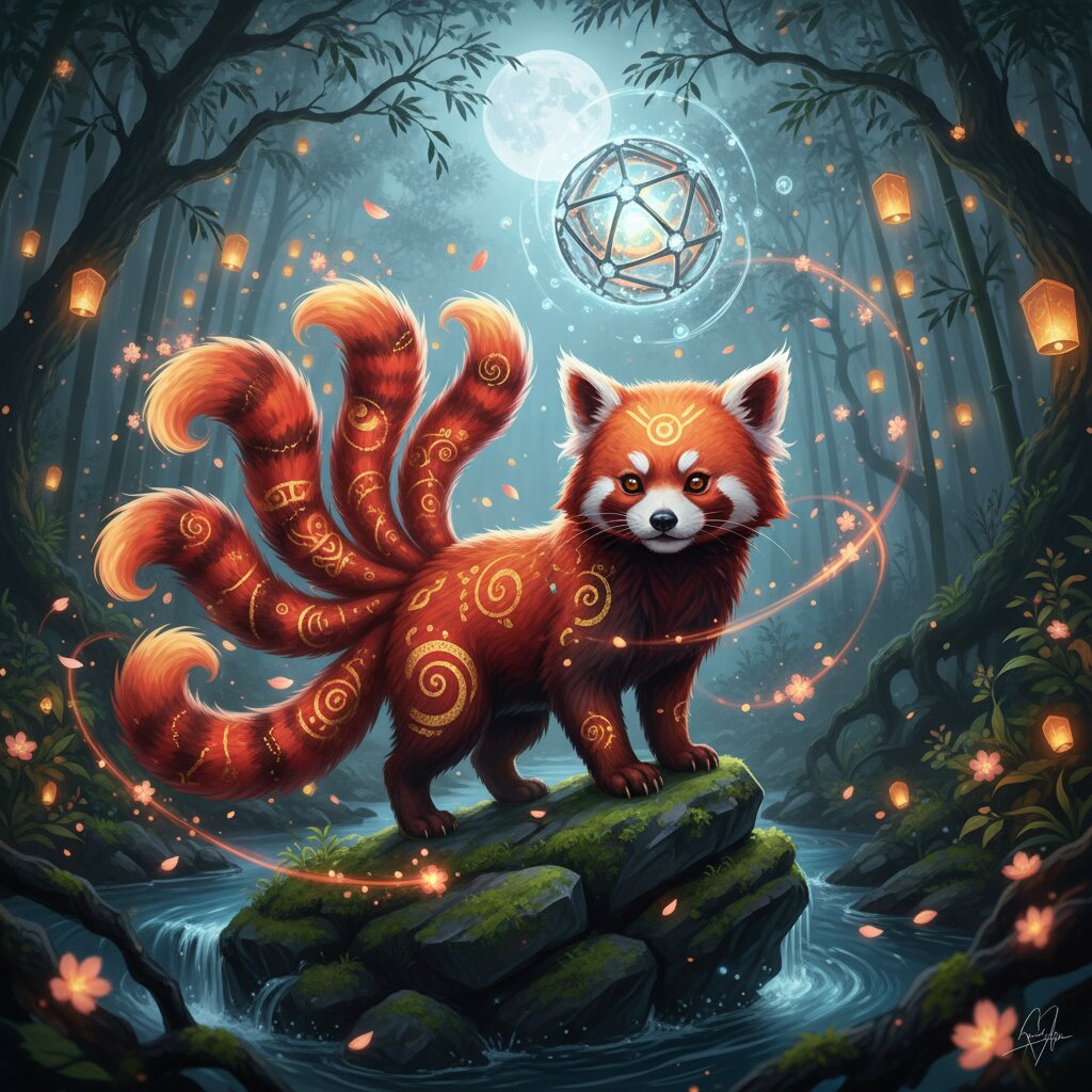 Kitsune &mdash; a red panda &mdash; generated image