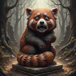 Petrified &mdash; a red panda