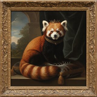 Renaissance oil painting &mdash; a red panda