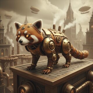 steampunk &mdash; a red panda