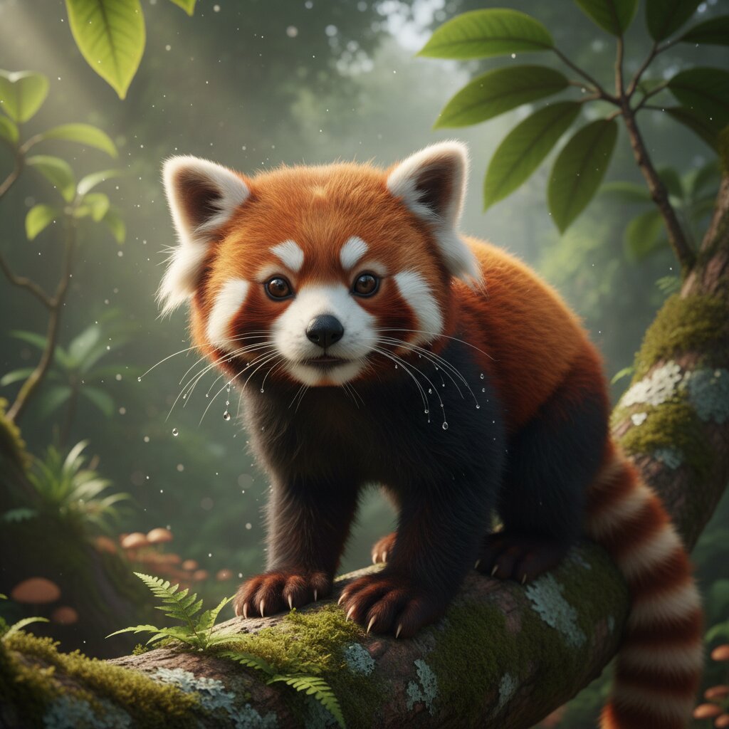 Unreal &mdash; a red panda &mdash; generated image