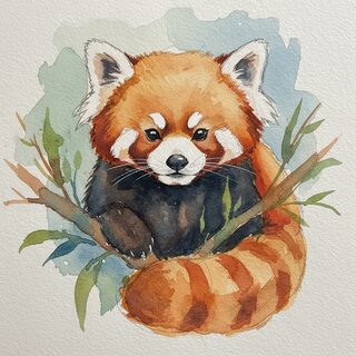 watercolor sketchbook &mdash; a red panda