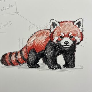 whiteboard &mdash; a red panda