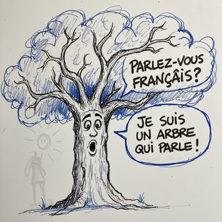 whiteboard &mdash; A Tree Speaking Untranslated French