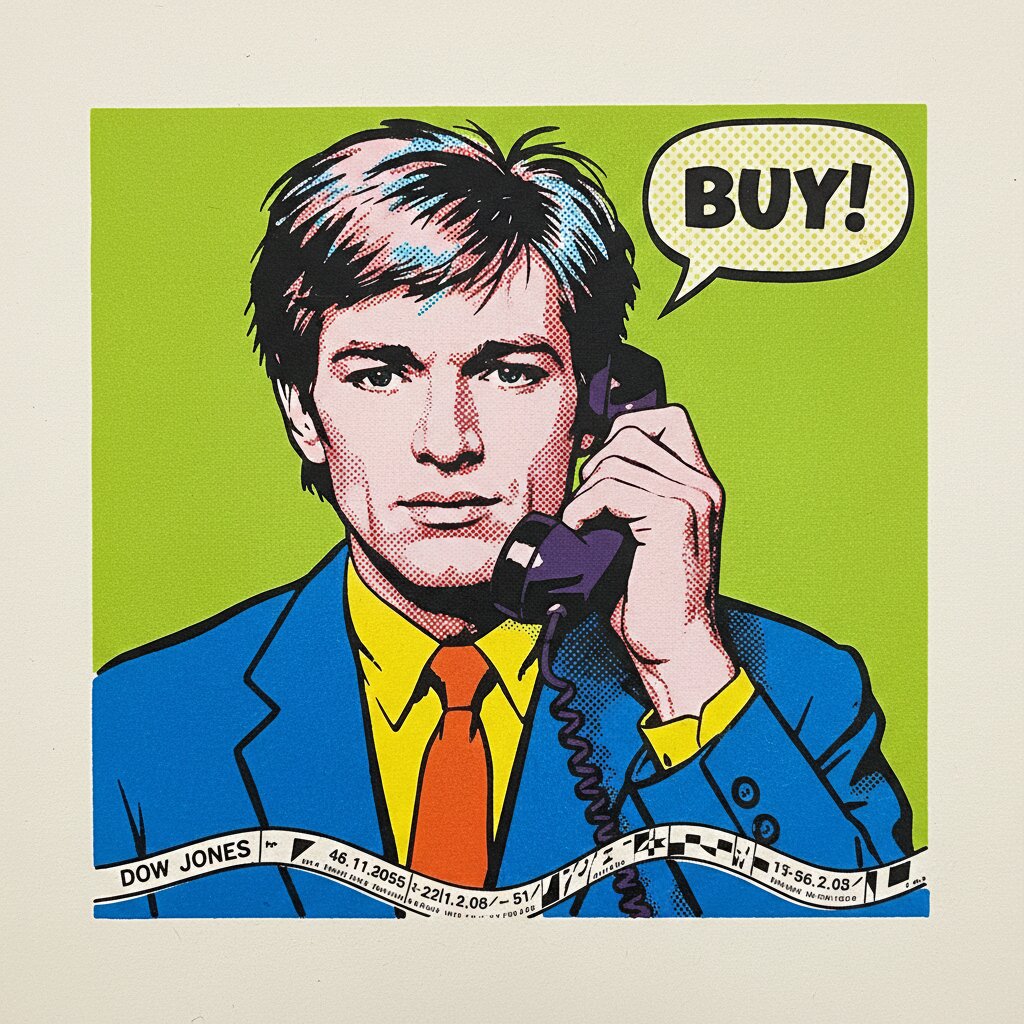 pop art silkscreen &mdash; A WallStreet Stock Trader &mdash; generated image