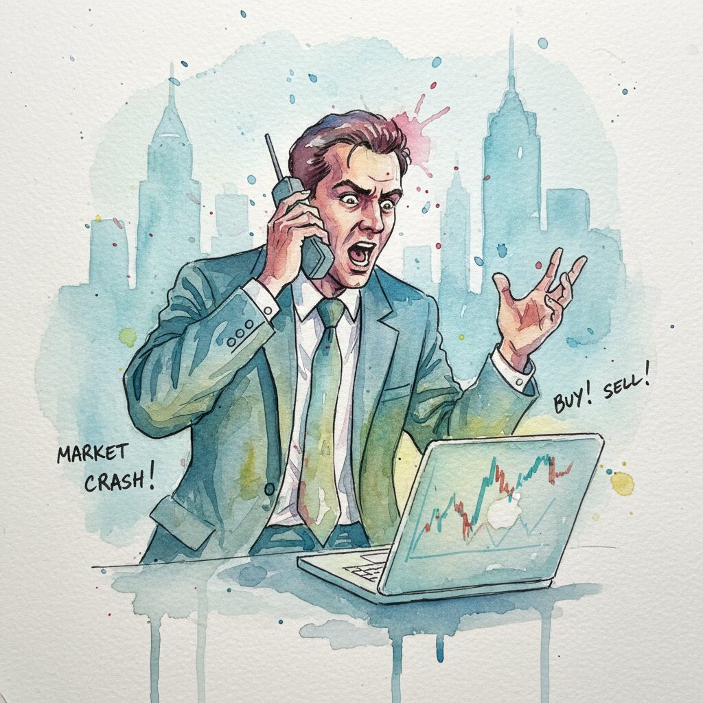 watercolor sketchbook &mdash; A WallStreet Stock Trader &mdash; generated image