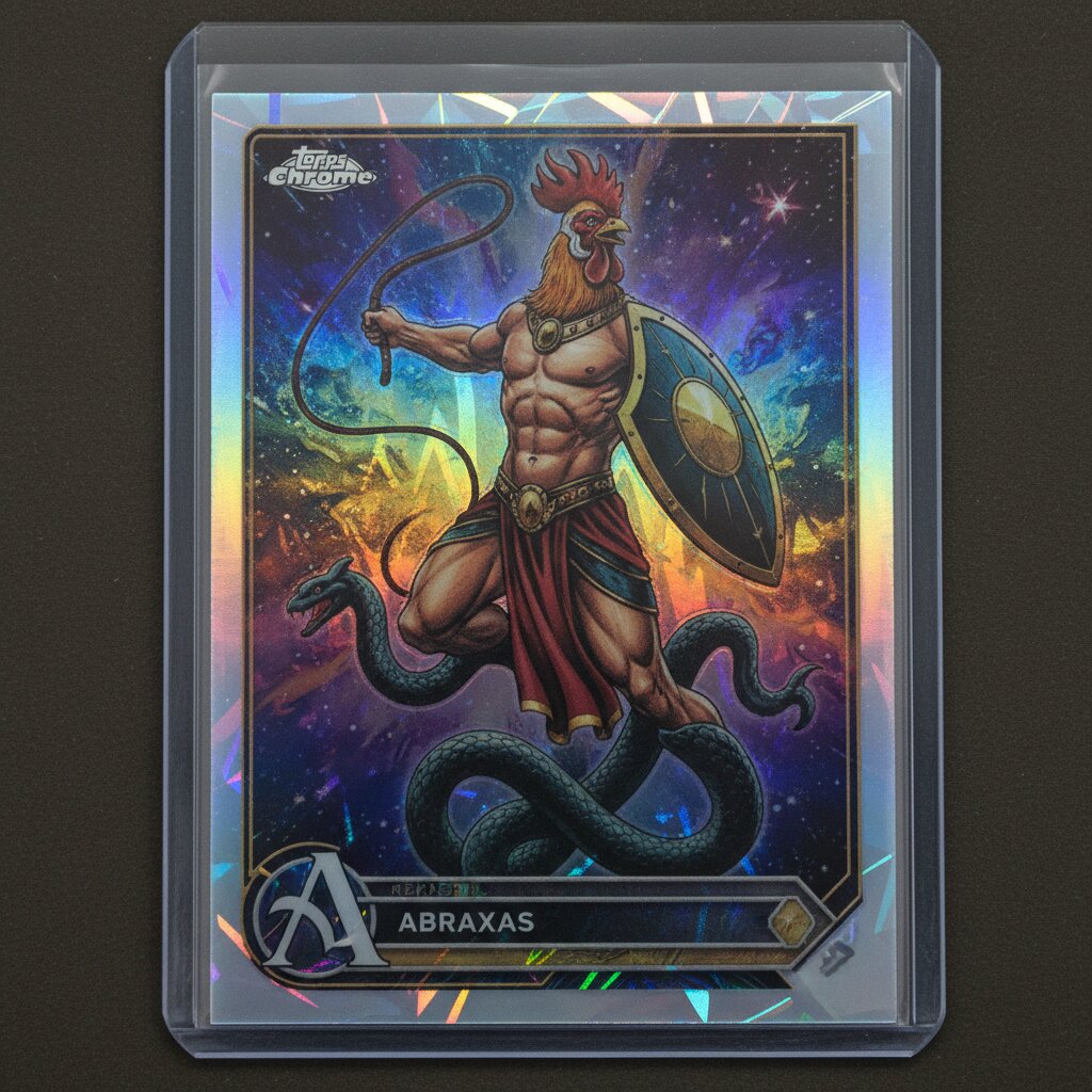 2020s Topps Chrome refractor &mdash; Abraxas &mdash; generated image
