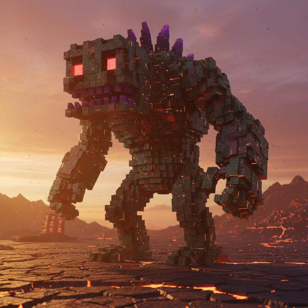 Unreal &mdash; An 8-bit pixel monster &mdash; generated image