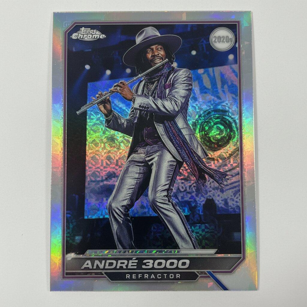 2020s Topps Chrome refractor &mdash; Andre 3000 &mdash; generated image