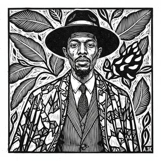 woodcut block print &mdash; Andre 3000