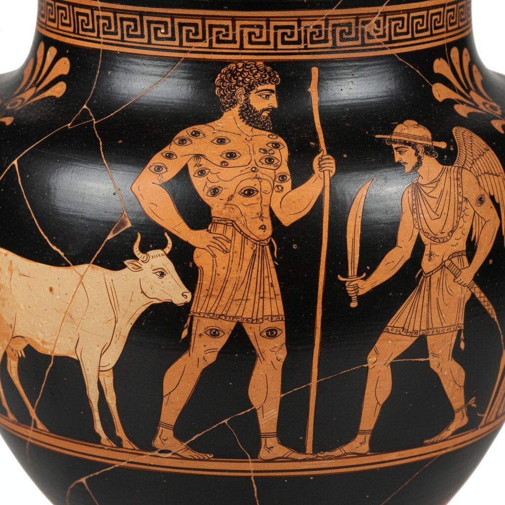 Ancient Greek Red-Figure Pottery &mdash; Argus &mdash; generated image