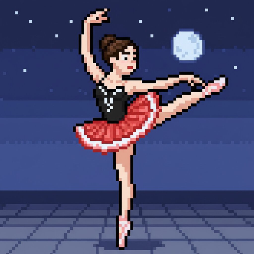 8-bit pixel art &mdash; Ballerina &mdash; generated image