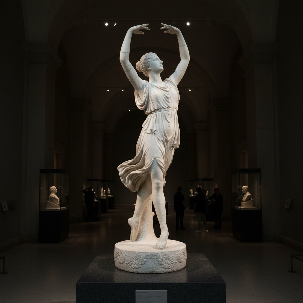 ancient Greek marble statue &mdash; Ballerina &mdash; generated image