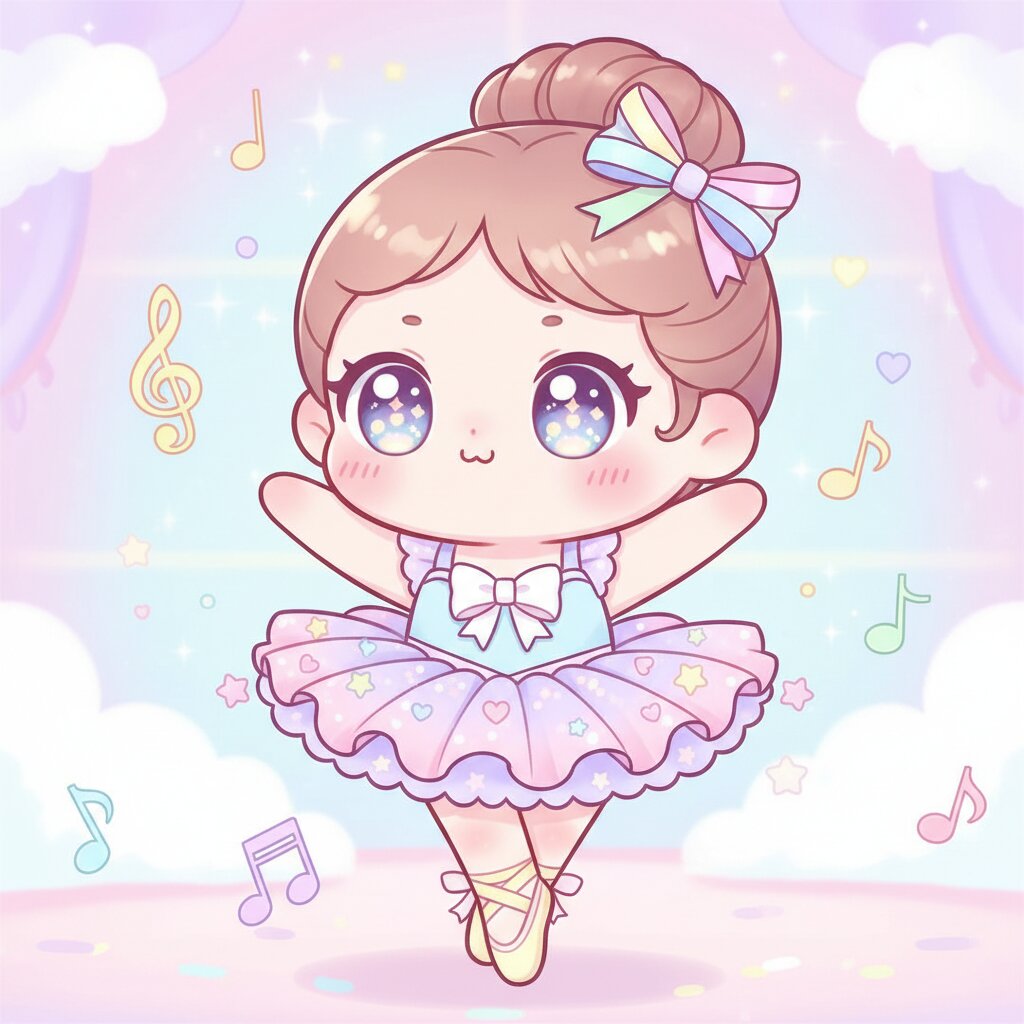 kawaii &mdash; Ballerina &mdash; generated image