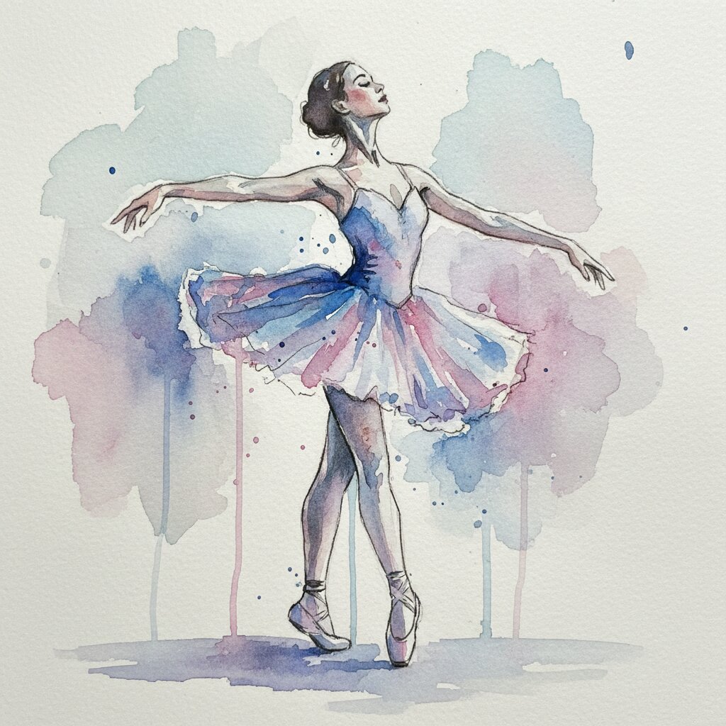 watercolor sketchbook &mdash; Ballerina &mdash; generated image