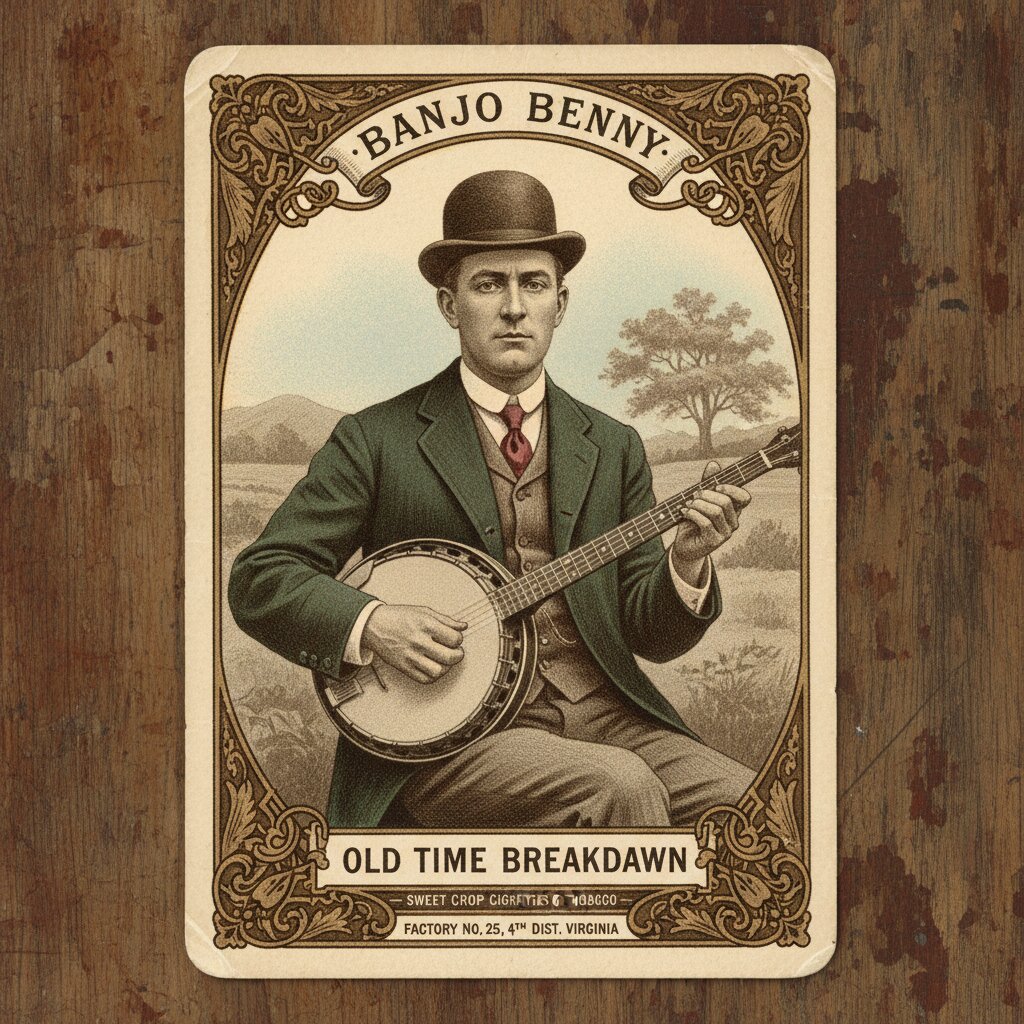 1910s tobacco card &mdash; banjo &mdash; generated image