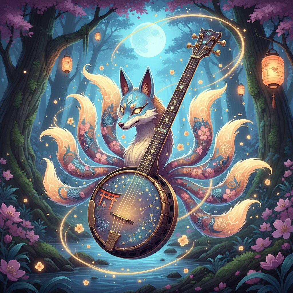 Kitsune &mdash; banjo &mdash; generated image