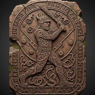 Norse Runic Carving &mdash; Baseball Player
