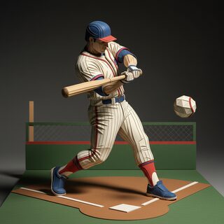 paper-craft &mdash; Baseball Player