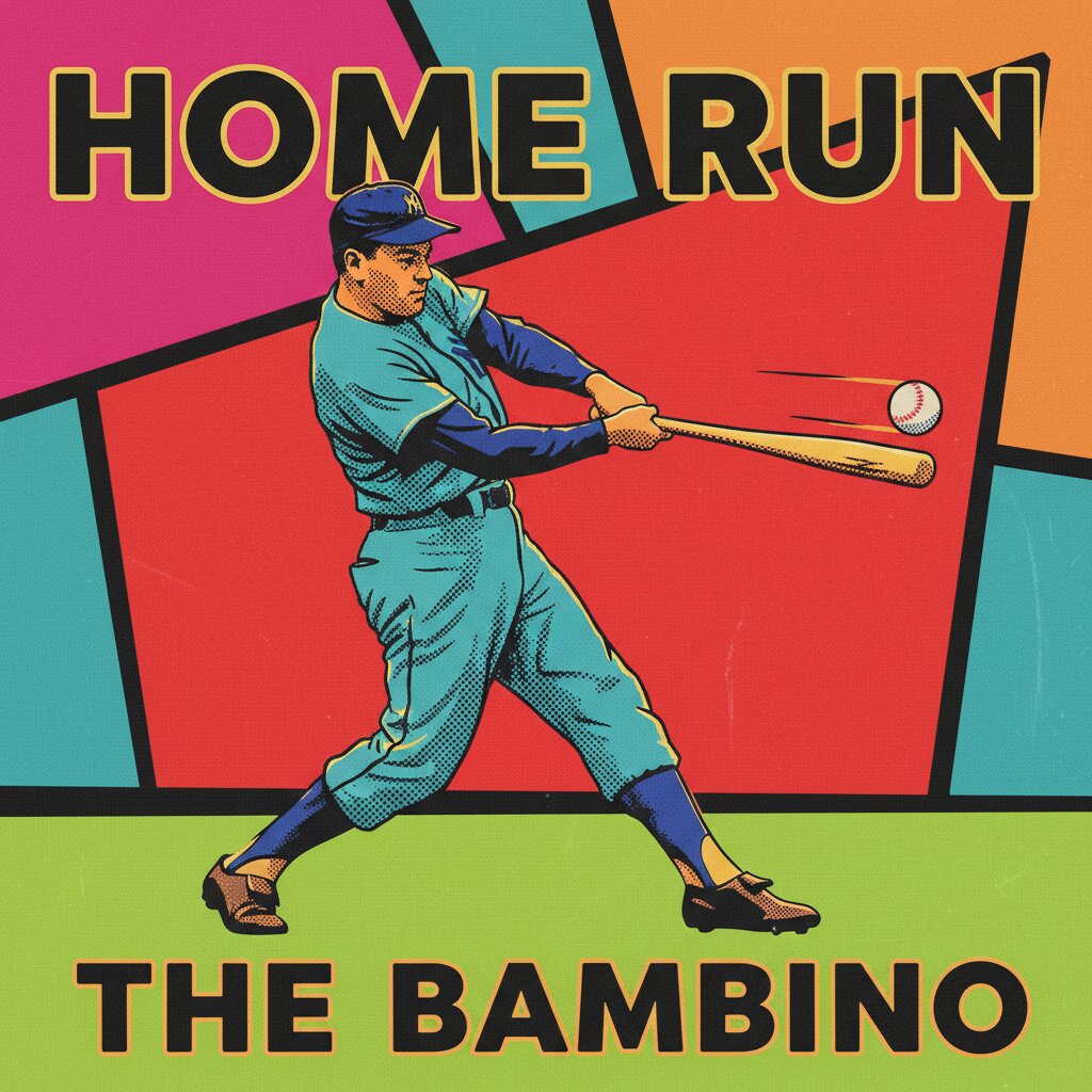 pop art silkscreen &mdash; Baseball Player &mdash; generated image
