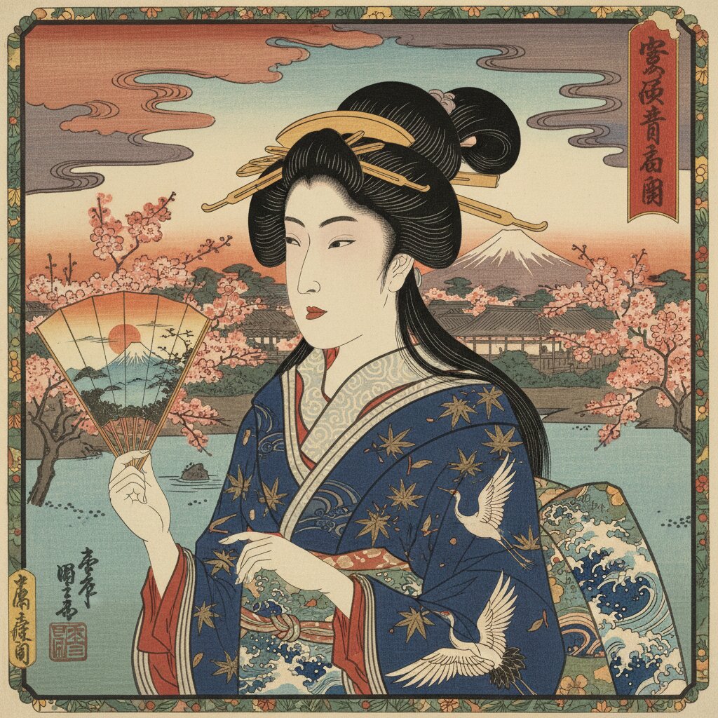 Ukiyo-e Woodblock &mdash; Emily &mdash; generated image