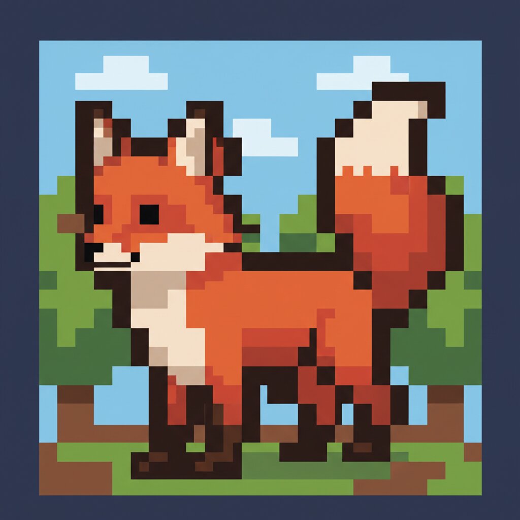 8-bit pixel art &mdash; Fox &mdash; generated image