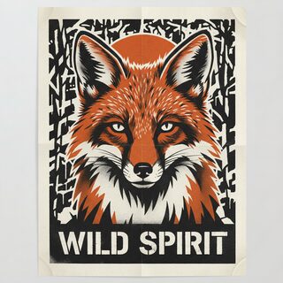 Stencil Graphic Poster &mdash; Fox