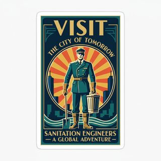 Art Deco travel poster &mdash; garbage man
