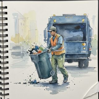 watercolor sketchbook &mdash; garbage man