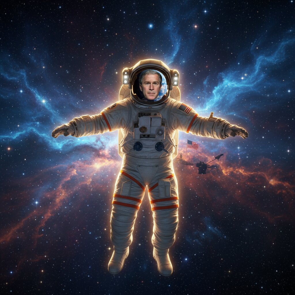 outer space &mdash; George W Bush &mdash; generated image