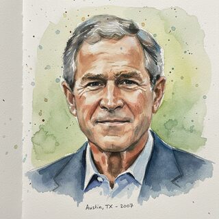 watercolor sketchbook &mdash; George W Bush