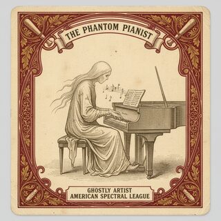 1910s tobacco card &mdash; ghost playing the piano