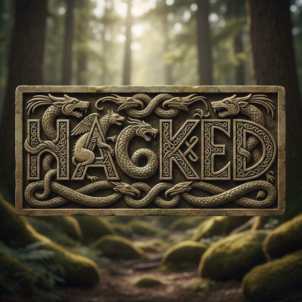 Norse Runic Carving &mdash; HACKED &mdash; generated image