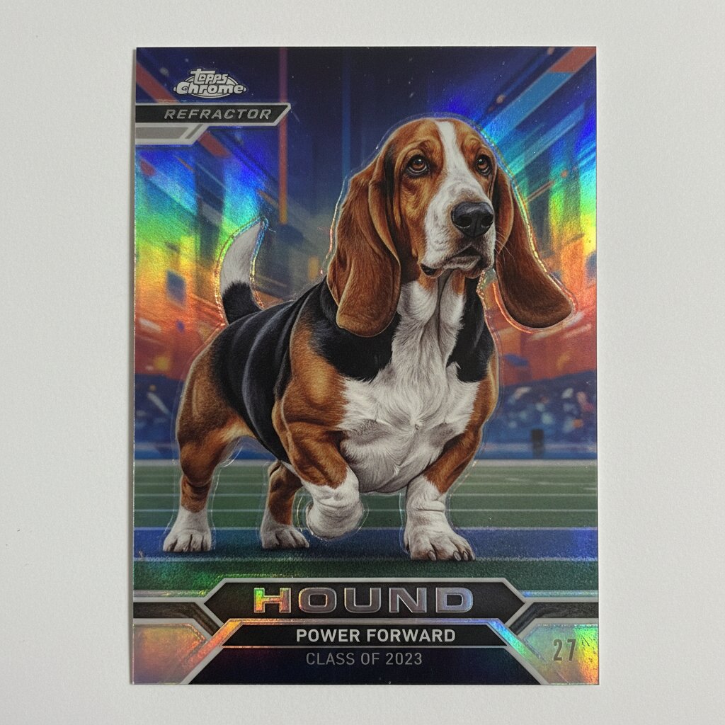 2020s Topps Chrome refractor &mdash; Hound &mdash; generated image