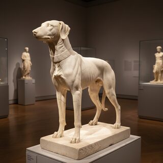 ancient Greek marble statue &mdash; Hound