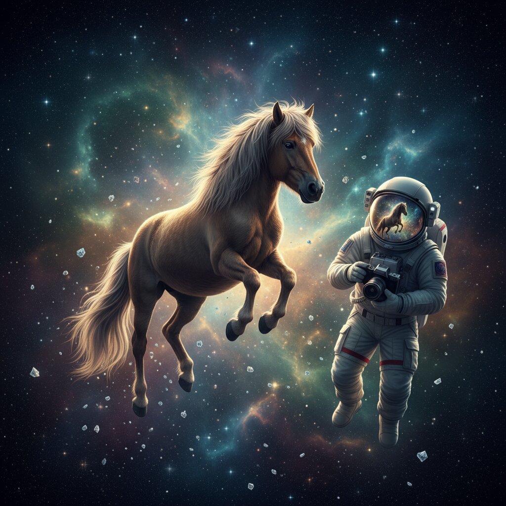 outer space &mdash; icelandic horse &mdash; generated image