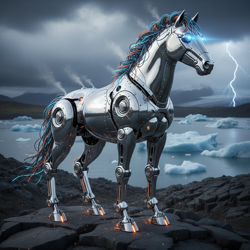 robot &mdash; icelandic horse &mdash; generated image