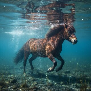 underwater &mdash; icelandic horse