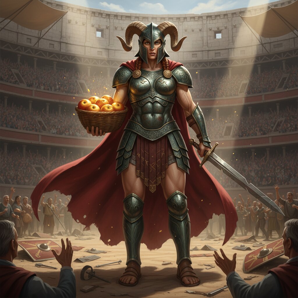 gladiator &mdash; Iduna and Her Golden Apples &mdash; generated image