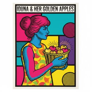 pop art silkscreen &mdash; Iduna and Her Golden Apples