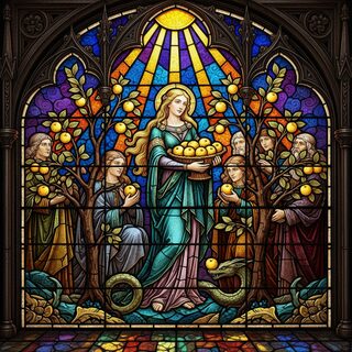 stained glass &mdash; Iduna and Her Golden Apples